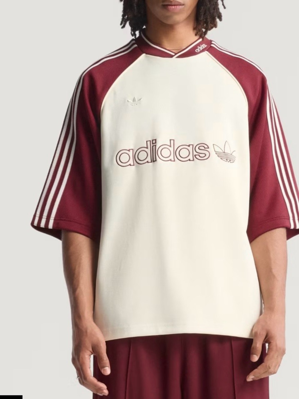 MENS ADIDAS ORIGINALS OVERSIZE PREMIUM TREFOIL JERSEY SHIRT Size XS